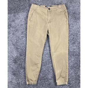 Ezekiel Jogger Pants Mens 32 Khaki Stretch Chino Tapered Elastic Gathered Ankle